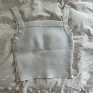 ALAIA white viscose blend tank top